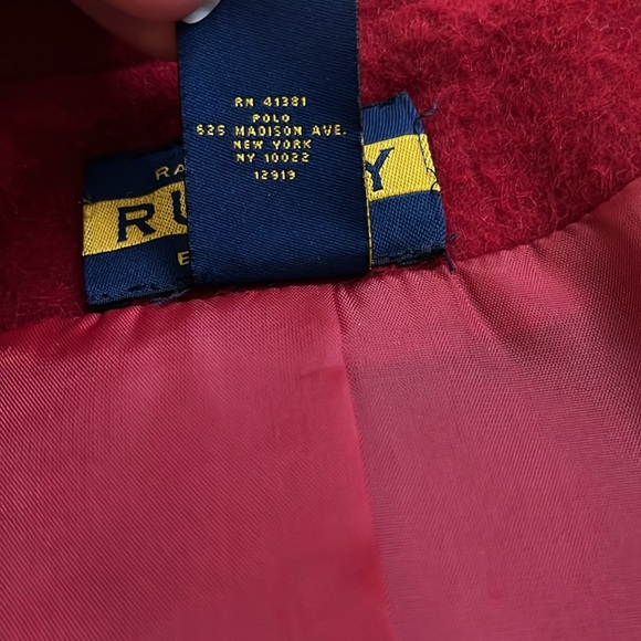 Ralph Lauren Rugby Retired Line Single Breasted Lamb Wool‎ - Alpaca Red Jacket S - Picture 9 of 11